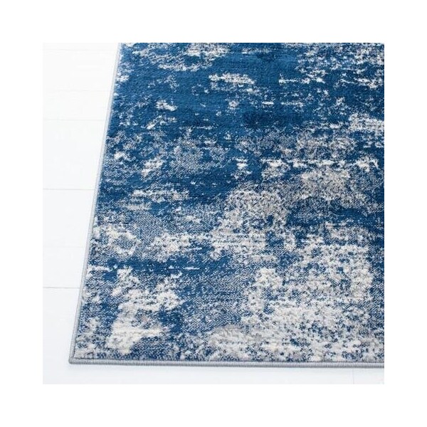 Safavieh 3 x 5 ft. Brentwood Contemporary Rectangle Power Loomed Area Rug, Grey & Navy - BNT822G-3