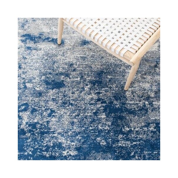 Safavieh 3 x 5 ft. Brentwood Contemporary Rectangle Power Loomed Area Rug, Grey & Navy - BNT822G-3