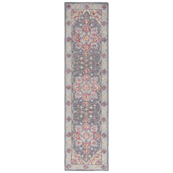 Safavieh 2 ft.-3 in. x 9 ft. Metro Traditional Runner Area Rug Grey & Rust - MET352P-29