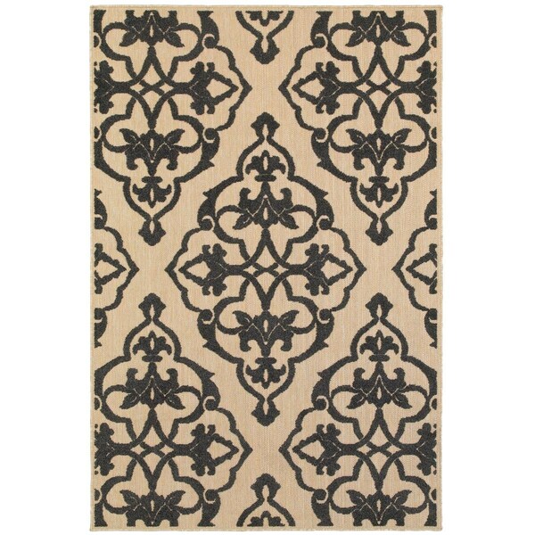 Oriental Weavers Cayman 001B9 2x4 Rectangle - Sand/ Charcoal-Polypropylene - C001B9056100ST