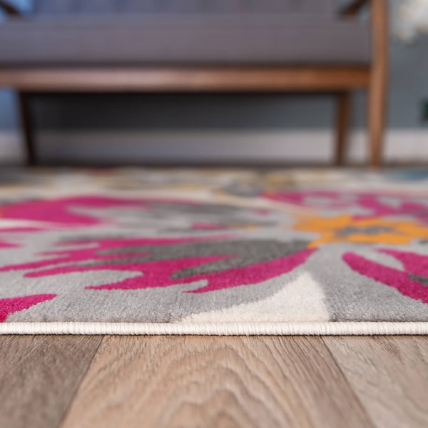 World Rug Gallery Modern Floral Area Rug 9' x 12' Multi Area Rug - 9098MULTI9X12