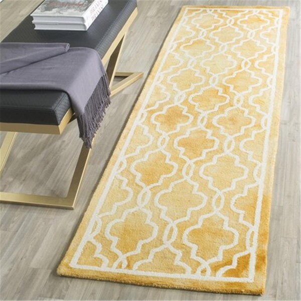 Safavieh Dip Dye Hand Tufted Runner Rug- Gold - Ivory- 2 ft. 3 in. x 8 ft. - DDY539H-28