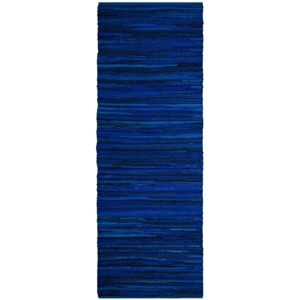 Safavieh 2 ft.-3 in. x 7 ft. Rag Rug Hand Woven Runner Area RugBlue & Multi-Color - RAR130B-27