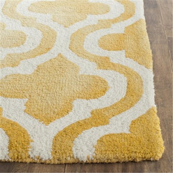 Safavieh Dip Dye Hand Tufted Runner Rug- Gold - Ivory- 2 ft. 6 in. x 4 ft. - DDY537H-24