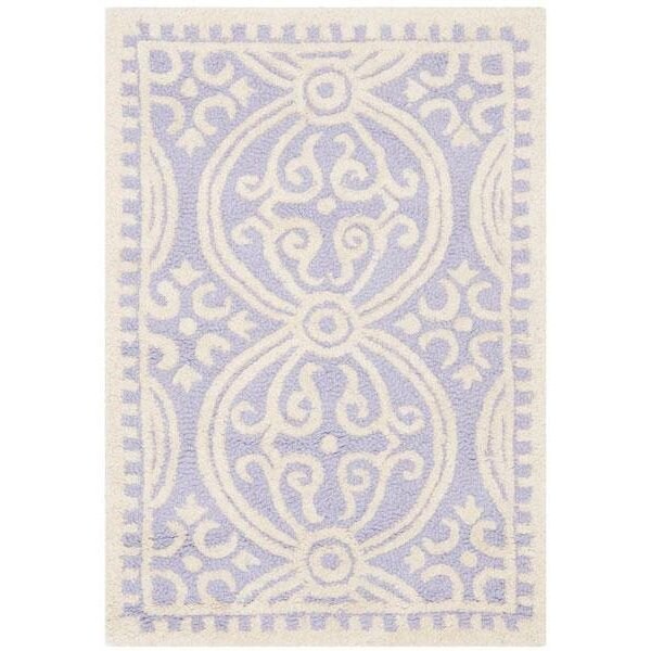 Safavieh 8 x 8 ft. Round Transitional Cambridge- Lavender and Ivory Hand Tufted Rug - CAM123C-8R