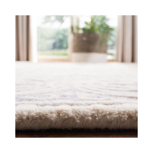 Safavieh 8 x 8 ft. Round Transitional Cambridge- Lavender and Ivory Hand Tufted Rug - CAM123C-8R