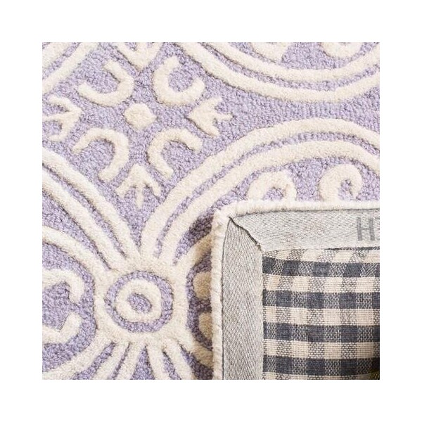 Safavieh 8 x 8 ft. Round Transitional Cambridge- Lavender and Ivory Hand Tufted Rug - CAM123C-8R