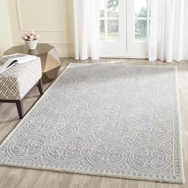 Safavieh 8 x 8 ft. Round Transitional Cambridge- Lavender and Ivory Hand Tufted Rug - CAM123C-8R