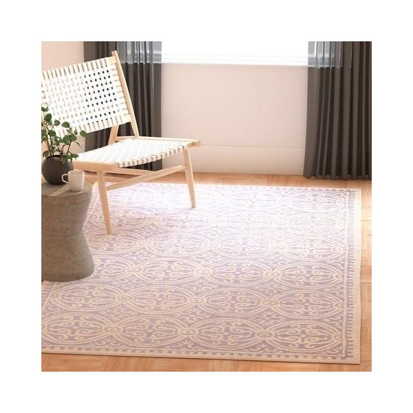 Safavieh 8 x 8 ft. Round Transitional Cambridge- Lavender and Ivory Hand Tufted Rug - CAM123C-8R