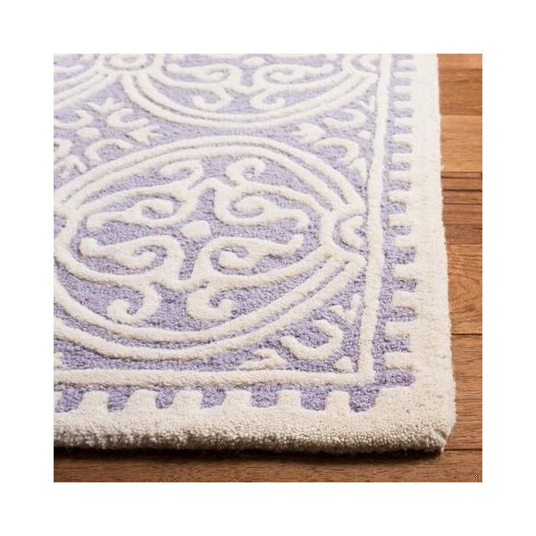 Safavieh 8 x 8 ft. Round Transitional Cambridge- Lavender and Ivory Hand Tufted Rug - CAM123C-8R