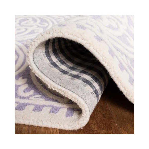 Safavieh 8 x 8 ft. Round Transitional Cambridge- Lavender and Ivory Hand Tufted Rug - CAM123C-8R
