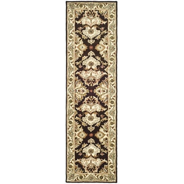 Safavieh 2 ft. - 3 in. x 10 ft. Runner- Traditional Heritage Espresso And Ivory Hand Tufted Rug - HG817B-210