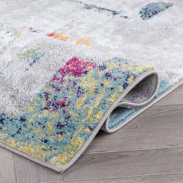 World Rug Gallery Contemporary Vibrant Abstract Design Area Rug 7' 10'' x 10' Multi - 938MULTI8X10