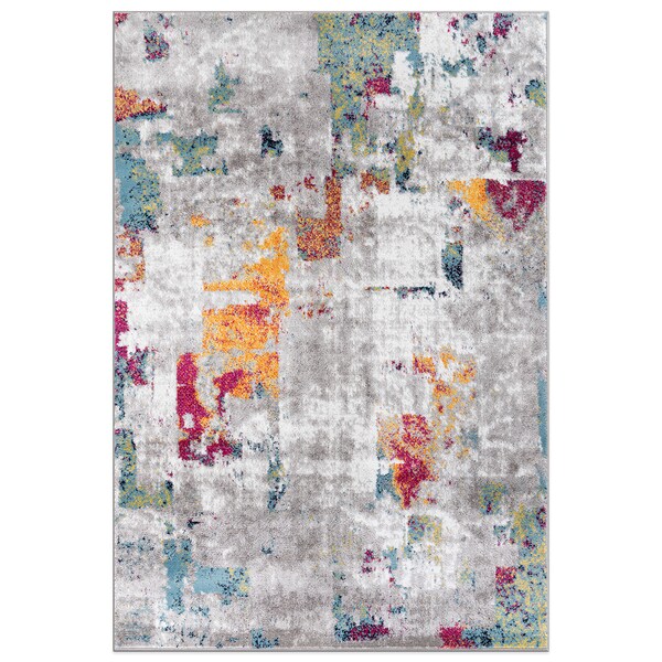 World Rug Gallery Contemporary Vibrant Abstract Design Area Rug 7' 10'' x 10' Multi - 938MULTI8X10