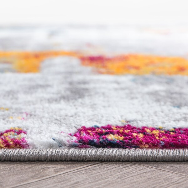World Rug Gallery Contemporary Vibrant Abstract Design Area Rug 7' 10'' x 10' Multi - 938MULTI8X10