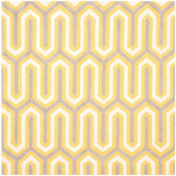 Safavieh Cambridge Hand Tufted Small Rectangle Rug- Gold - Grey- 3 x 5 ft. - CAM351Q-3
