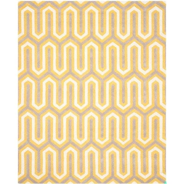 Safavieh Cambridge Hand Tufted Small Rectangle Rug- Gold - Grey- 3 x 5 ft. - CAM351Q-3