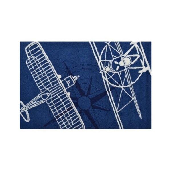 Blueprints Outline Plane Area Rug, 2.8 x 4.8 in., Navy - BL492168