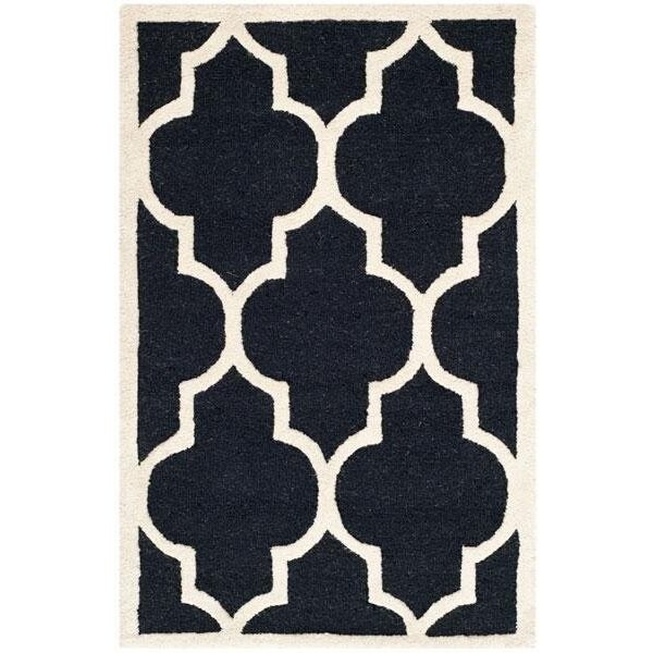 Safavieh Cambridge Hand Tufted Rectangle RugBlack & Ivory 3 x 5 ft. - CAM134E-3