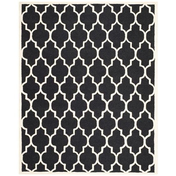 Safavieh Cambridge Hand Tufted Rectangle RugBlack & Ivory 3 x 5 ft. - CAM134E-3