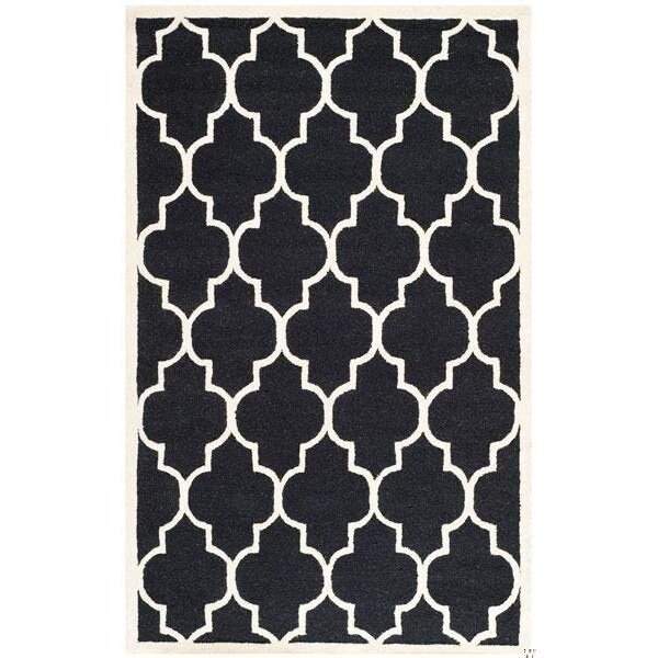 Safavieh Cambridge Hand Tufted Rectangle RugBlack & Ivory 3 x 5 ft. - CAM134E-3