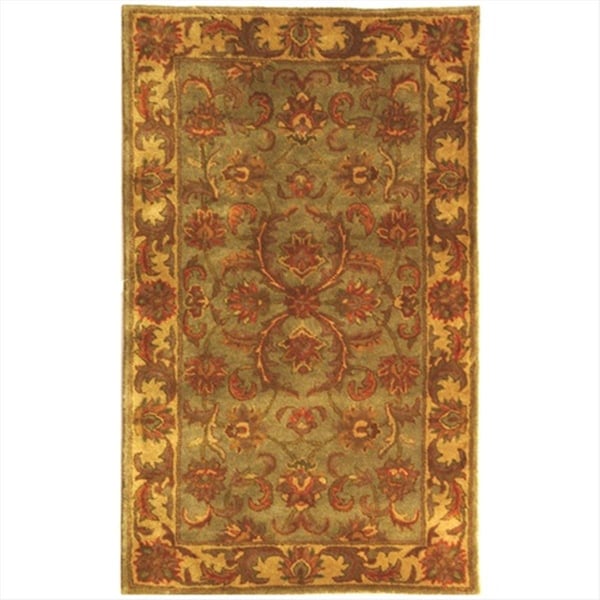 Safavieh 3 x 5 ft. Small Rectangle- Traditional Heritage Green And Gold Hand Tufted Rug - HG811A-3