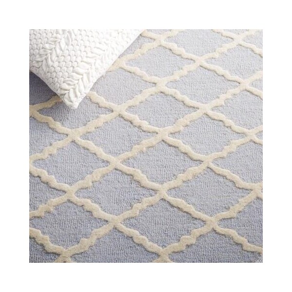 Safavieh Cambridge Hand Tufted Runner Rug- Light Blue - Ivory- 2 ft. 6 in. x 10 ft. - CAM137A-210