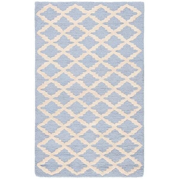 Safavieh Cambridge Hand Tufted Runner Rug- Light Blue - Ivory- 2 ft. 6 in. x 10 ft. - CAM137A-210