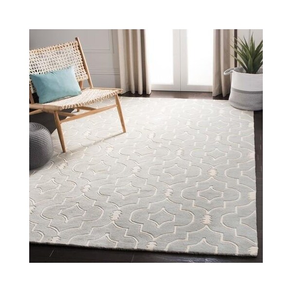 Safavieh Chatham Hand Tufted Rectangle Rug- Grey - Ivory- 2 ft. 3 in. x 5 ft. - CHT736E-25