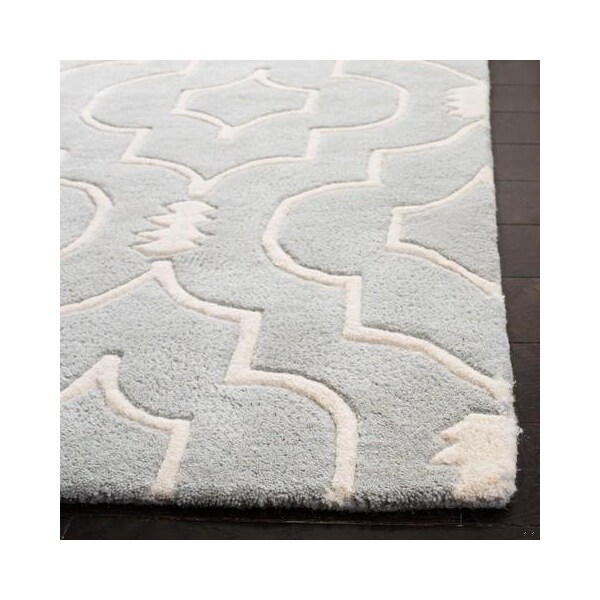 Safavieh Chatham Hand Tufted Rectangle Rug- Grey - Ivory- 2 ft. 3 in. x 5 ft. - CHT736E-25