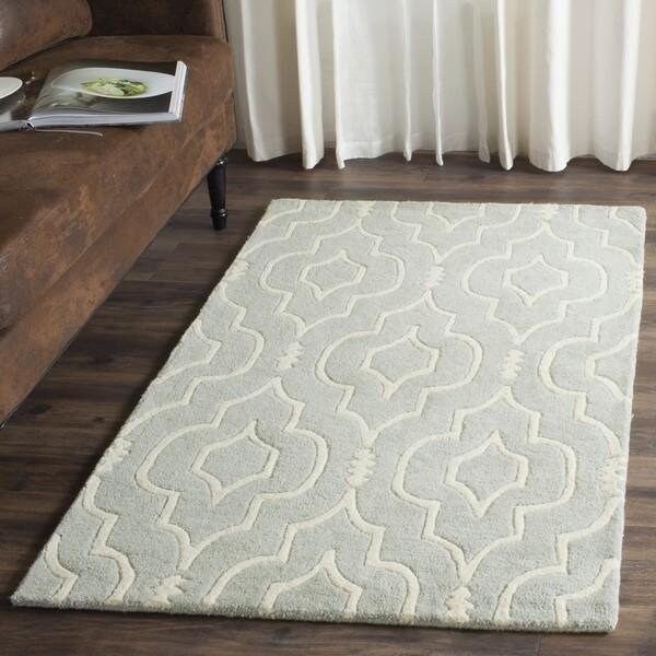 Safavieh Chatham Hand Tufted Rectangle Rug- Grey - Ivory- 2 ft. 3 in. x 5 ft. - CHT736E-25