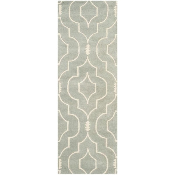 Safavieh Chatham Hand Tufted Rectangle Rug- Grey - Ivory- 2 ft. 3 in. x 5 ft. - CHT736E-25