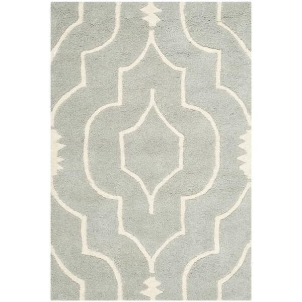 Safavieh Chatham Hand Tufted Rectangle Rug- Grey - Ivory- 2 ft. 3 in. x 5 ft. - CHT736E-25