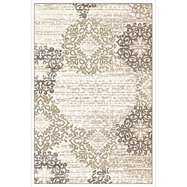 Radici Usa Inc Radici 3471-0031-BONE Pisa Rectangular Bone Contemporary Turkey Area Rug; 5 ft. 3 in. W x 7 ft. 3 in. H - 3471/0031/BONE