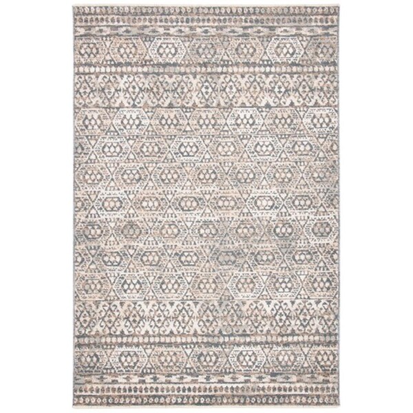 Safavieh 8 x 10 ft. Pyramid Global Rectangle Power Loomed Rug Ivory & Charcoal - PYR260A-8