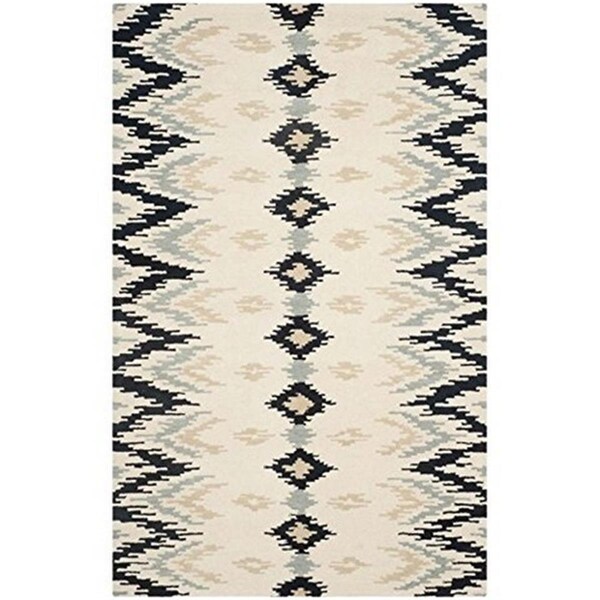 Safavieh Soho Hand Tufted Rectangle Rug- Ivory - Dark Grey- 3 ft. 6 in. x 5 ft. 6 in. - SOH339A-4
