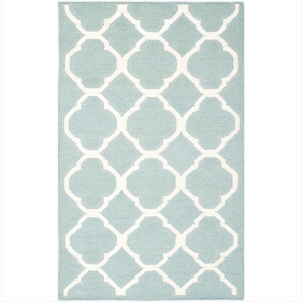 Safavieh 2 ft. -6 in. x 4 ft. Runner Contemporary Dhurries- Blue and Ivory- Flatweave Rug - DHU627A-24