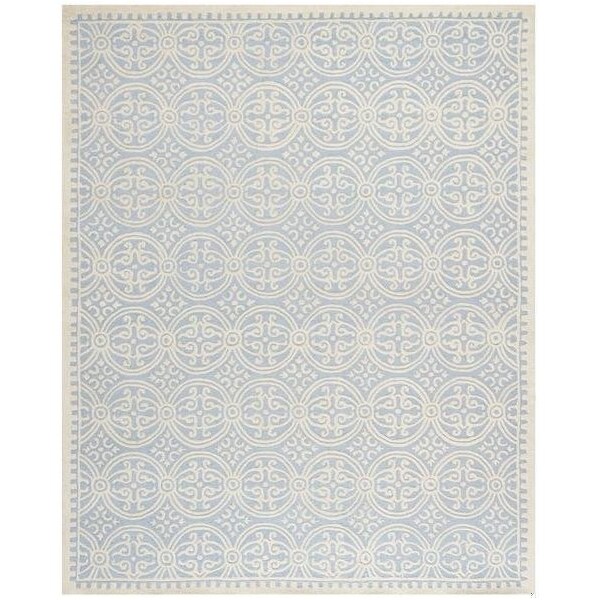 Safavieh 3 x 5 ft. Small Rectangle Transitional Cambridge- Light Blue and Ivory Hand Tufted Rug - CAM123A-3