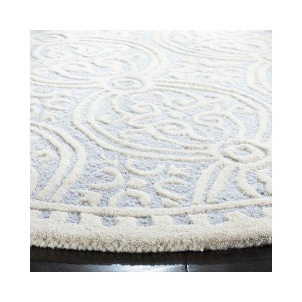 Safavieh 3 x 5 ft. Small Rectangle Transitional Cambridge- Light Blue and Ivory Hand Tufted Rug - CAM123A-3
