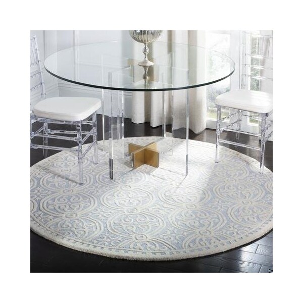 Safavieh 3 x 5 ft. Small Rectangle Transitional Cambridge- Light Blue and Ivory Hand Tufted Rug - CAM123A-3