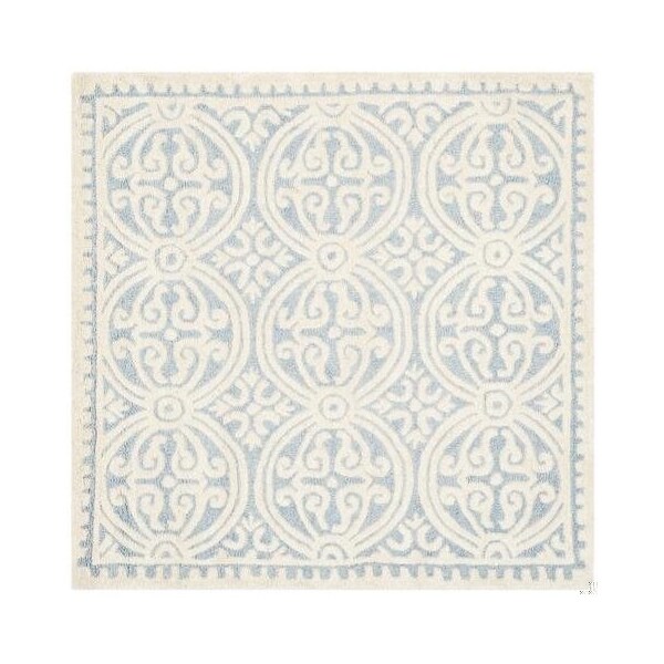 Safavieh 3 x 5 ft. Small Rectangle Transitional Cambridge- Light Blue and Ivory Hand Tufted Rug - CAM123A-3