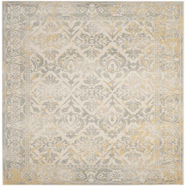 Safavieh Evoke Square Area Rug, Ivory and Grey - 5 ft.-1 in. x 5 ft.-1 in. - EVK264D-5SQ