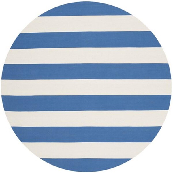 Safavieh Montauk Hand Woven Round Rug- Blue - White- 6 x 6 ft. - MTK712C-6R