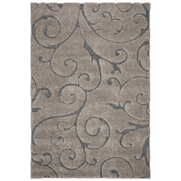 Safavieh 6 x 9 ft. Contemporary Shag Power Loomed Area RugCream & Light Blue - SG455-1160-6