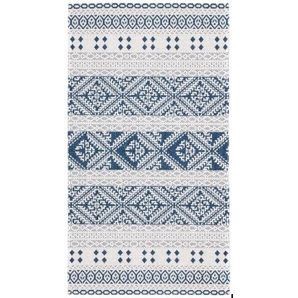 Safavieh 4 x 6 ft. Augustine 400 Rectangle Power Loomed RugNavy & Creme - AGT445N-4