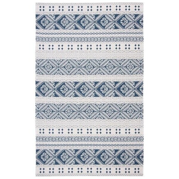 Safavieh 4 x 6 ft. Augustine 400 Rectangle Power Loomed RugNavy & Creme - AGT445N-4
