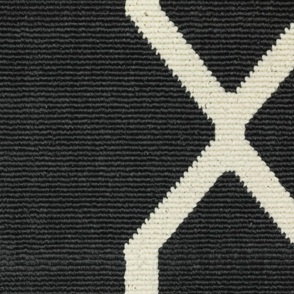Homeroots 4 x 6 ft. Black & Ivory Trellis Indoor & Outdoor Area Rug - 389532