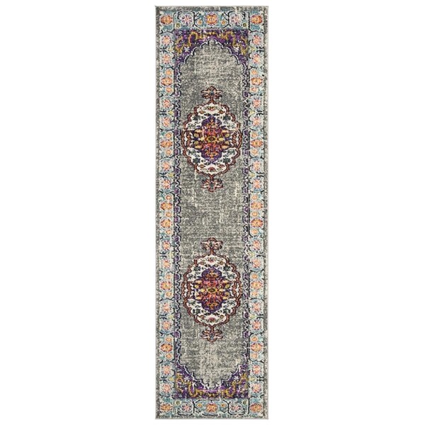 Safavieh 2 ft. - 2 in. x 8 ft. Monaco Power Loomed Runner Rug - Violet and Light Blue - MNC246L-28
