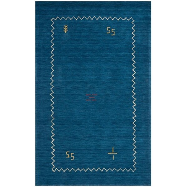 Safavieh 4 ft. x 6 ft. Small Rectangle- Shag Himalaya Blue Hand Loomed Rug - HIM583A-4