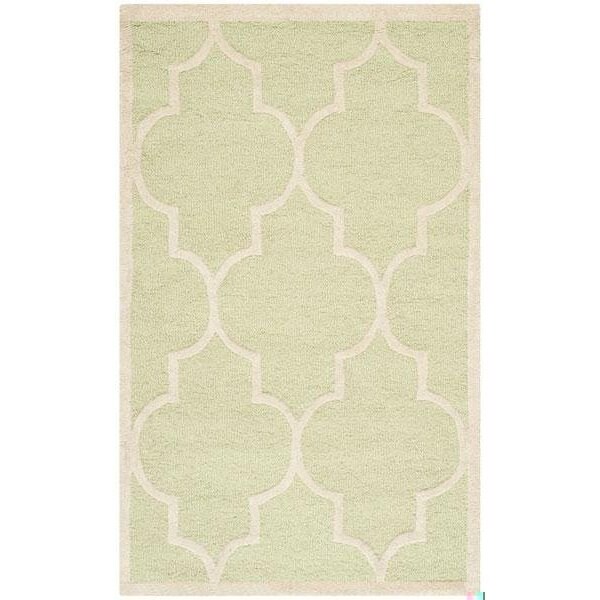 Safavieh Cambridge Hand Tufted Accent Rug, Light Green and Ivory - 2 x 3 ft. - CAM134B-2